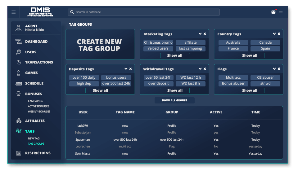 Create customizable tags